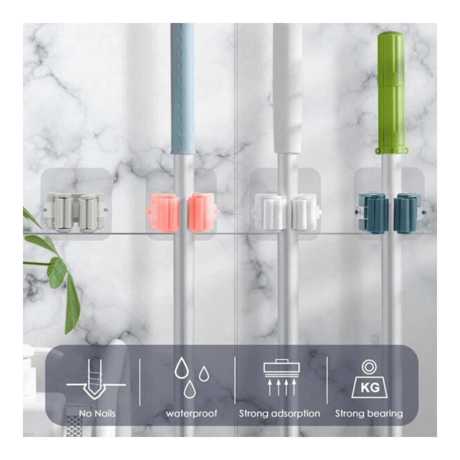 Magic Sticker Series Self Adhesive Mop And Broom Holder